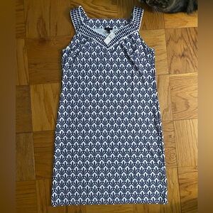 Talbots navy and white tank dress, size M, NWT